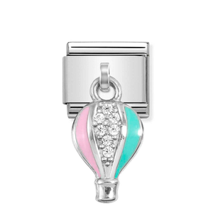Classic Silver Hot Air Balloon Pendant Charm