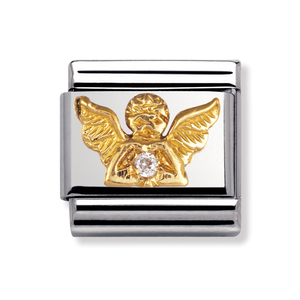 Classic Gold & CZ Angel Charm