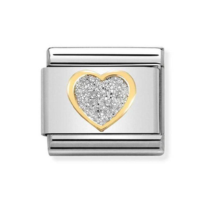 Classic Gold Heart with Glitter Charm