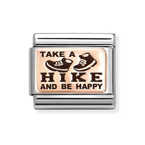 Classic Rose Gold Take a Hike & Be Happy Charm