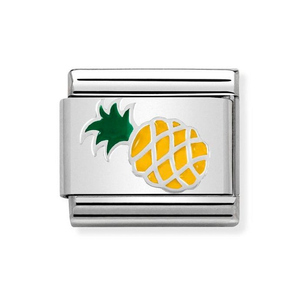 Classic Silver & Enamel Pineapple Charm