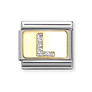Classic Gold Glitter Letter L Charm