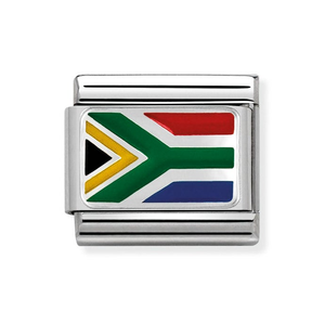 Classic Silver South Africa Flag Charm