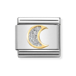 Classic Gold Moon with Glitter Charm