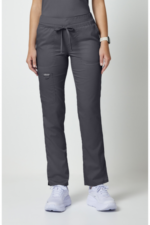 Cherokee Revolution Women's Mid Rise Drawstring Scrub Trousers, Pewter