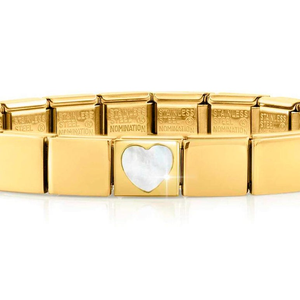 GLAM Gold Mother of Pearl Heart Bracelet