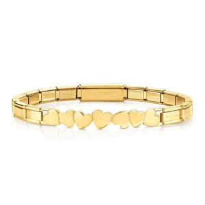 Trendsetter Gold Plated Hearts Bracelet