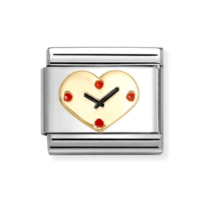 Classic Gold Heart Clock Charm