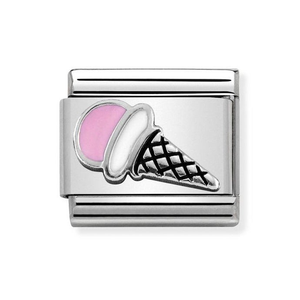 Classic Silver & Enamel Pink Ice Cream Charm