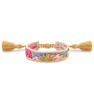Yellow Sun Fabric Tassel Bracelet