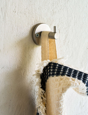 Novello Single Hook - Iron, Brushed Nickel Finish