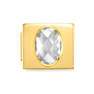 GLAM Gold Faceted Oval CZ Charm