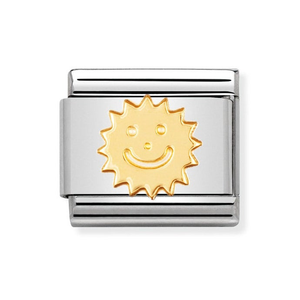 Classic Gold Smiling Sun Charm