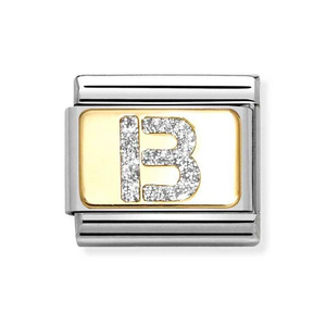 Classic Gold Glitter Letter B Charm