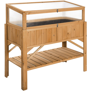 Fioriera con ripiano e alzata per letto caldo 119 x 57 x 124 cm