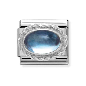 Classic Silver & Blue Topaz December Birthstone Charm