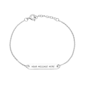 Signature Engravable Silver Bar Bracelet