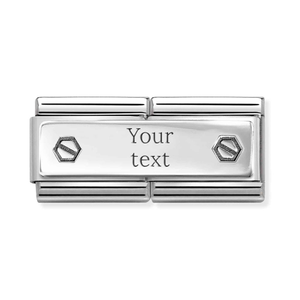 Classic Silver Hex Screw Double Charm