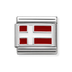 Classic Silver Denmark Flag Charm