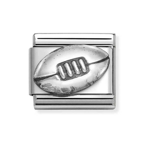 Classic Silver Rugby Ball Charm