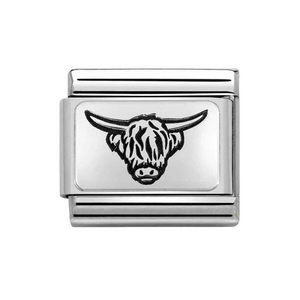 Classic Silver Highland Cow Charm