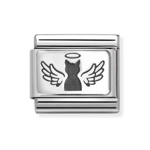 Classic Silver Angel Cat Charm