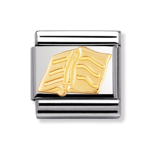 Classic Gold Open Book Charm