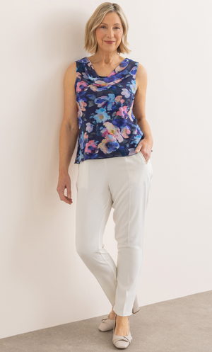 Anna Rose Bouquet Printed Top - Midnight Multi