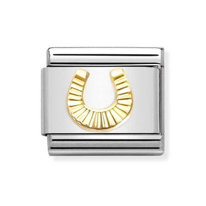 Classic Gold Horseshoe with Etched Detail Charm