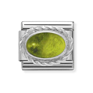 Classic Silver & Peridot August Birthstone Charm