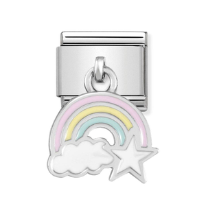 Classic Silver Rainbow Pendant Charm