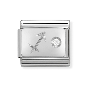 Classic Silver & CZ Sagittarius Charm