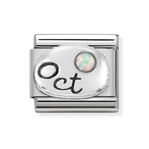 Classic Silver October Birthstone Charm