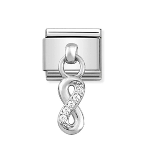 Classic Sparkling Silver Infinity Pendant Charm