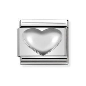 Classic Silver Raised Heart Charm
