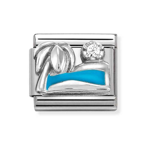 Classic Silver Palm Beach & Ocean Charm