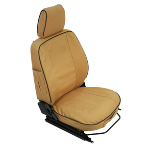 EXT019-1 - Front Outer Seat Covers (Pair) - Defender Pre 2007 - Sand Canvas - By Exmoor Trim