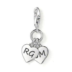 Classic Silver Double Heart Charm