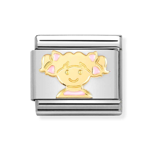 Classic Gold Pink Girl Charm