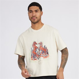 JACK & JONES Mens Austin Rodeo T-Shirt Ecru
