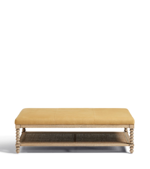 Gwendolen Linen Ottoman - Dijon