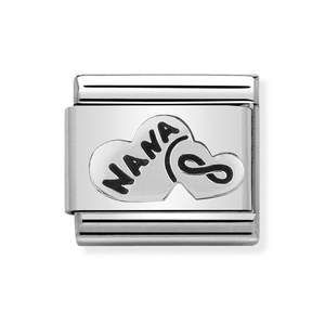 Classic Silver Nana Heart & Infinity Charm