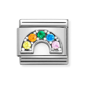Classic Silver & CZ Rainbow Charm