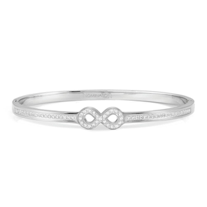 Pretty Stainless Steel CZ Infinity Bangle
