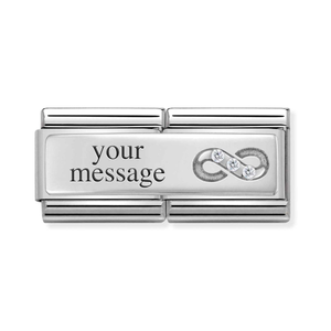 Classic Silver Engravable Infinity Double Charm