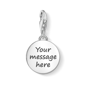 Classic Engravable Silver Disc Charm