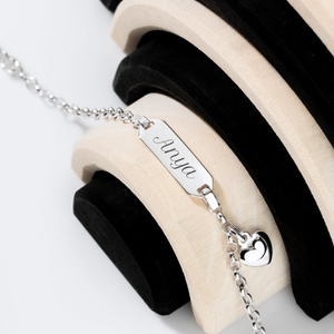 Signature Children's Silver Heart ID Bracelet