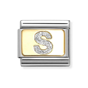 Classic Gold Glitter Letter S Charm