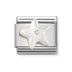 Classic Silver White Mother of Pearl Starfish Charm