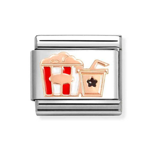 Classic Rose Gold Popcorn & Drink Charm